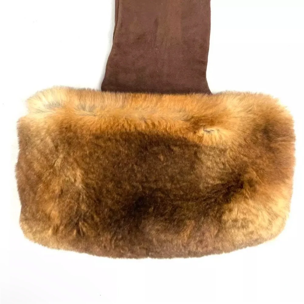 RARE Vintage Fendi Leather & Fur Gloves